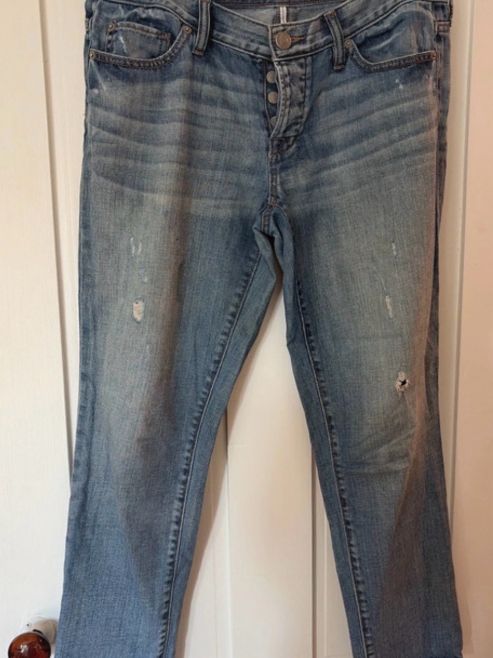 Loft Boyfriend Fit Distressed Jeans